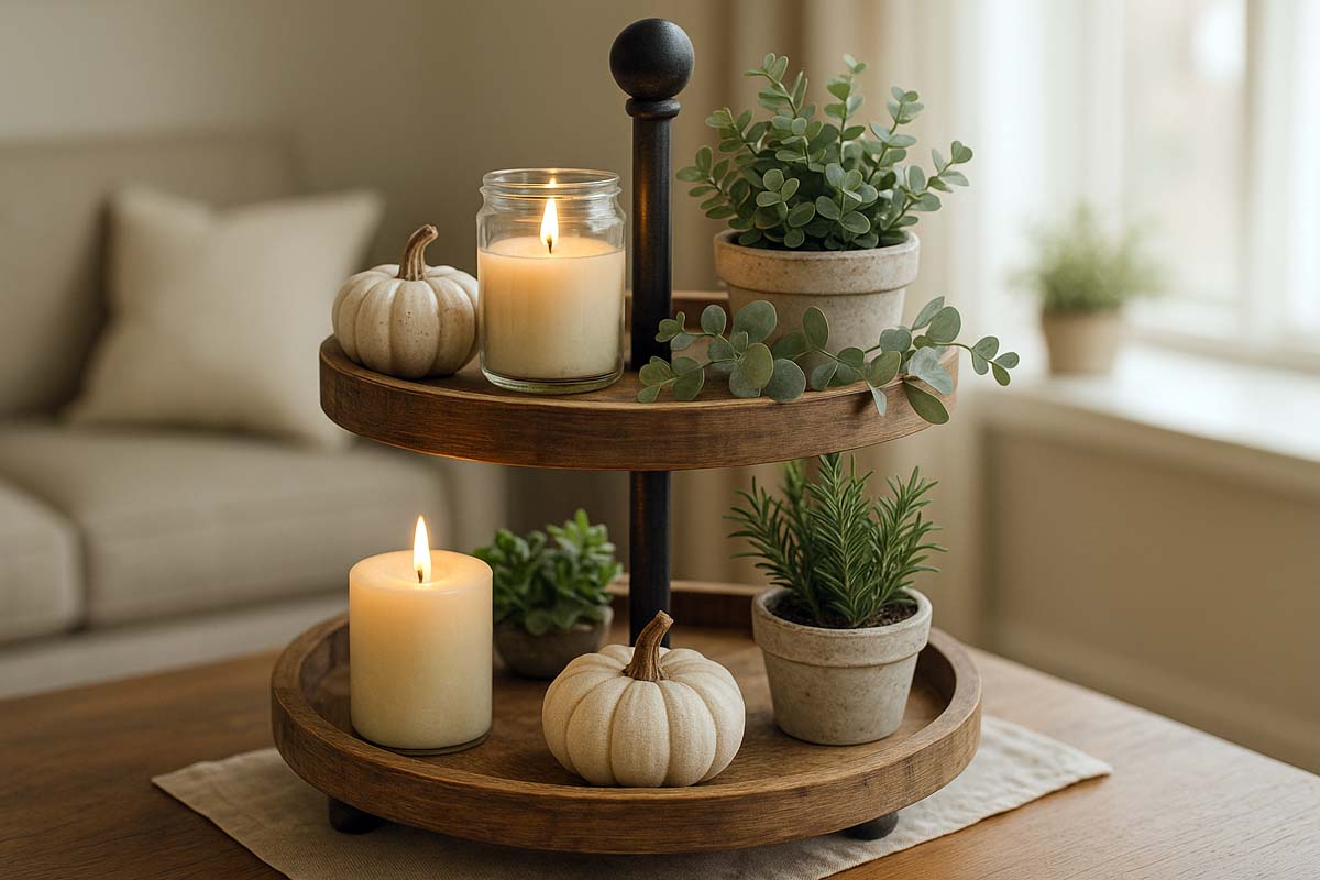 2 tier tray decor