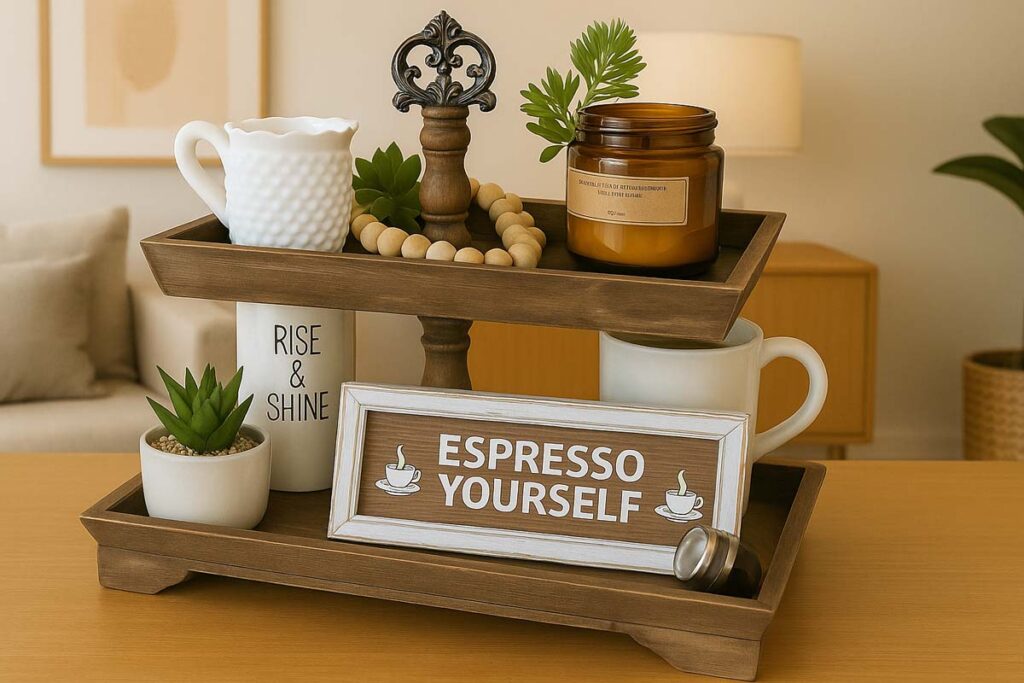 Felt Creative Home Goods Two Tier Tray Stand