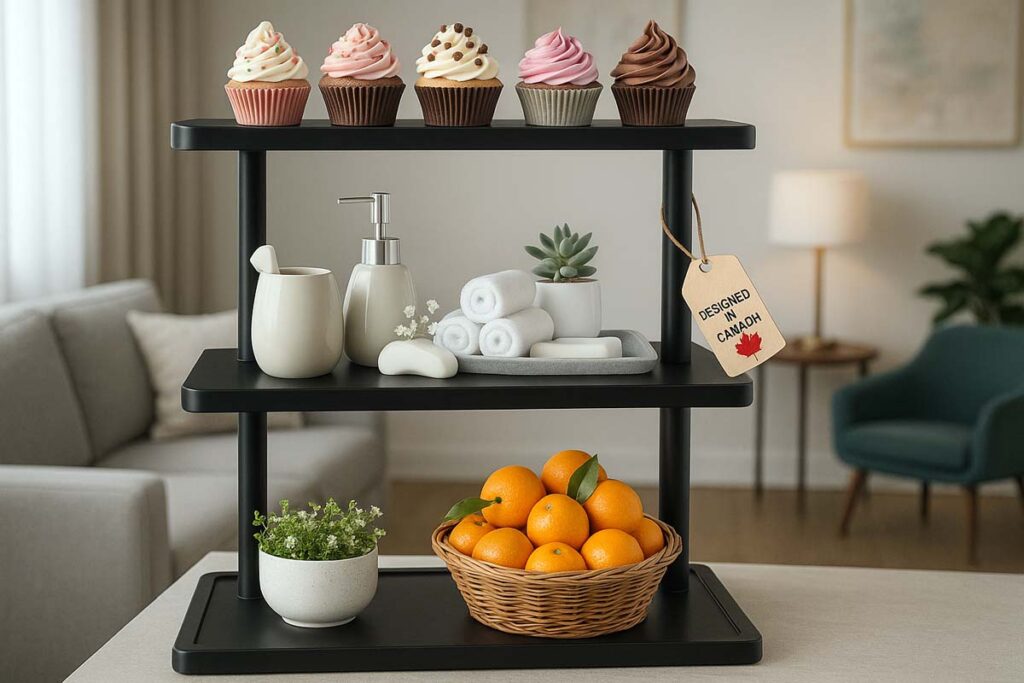 Ibyx Wooden 3 Tier Tray Stand