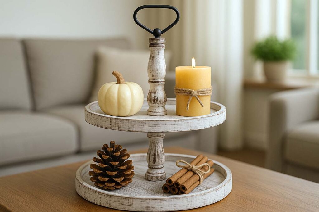 LKMANY 2 Tier Tray Stand