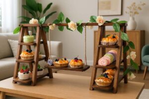 Wisreach Wooden 3 Tier Tray Stand