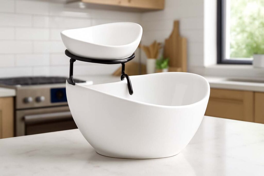 YHOSSEUN 2 Tier Ceramic Serving Tray