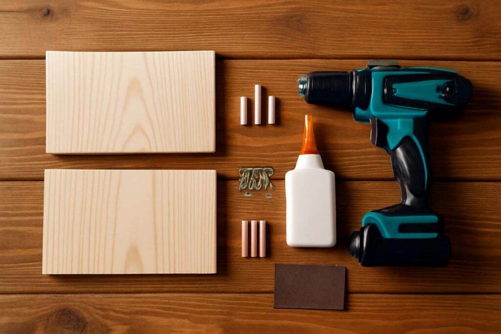 materials for crafting a 2-tier serving tray
