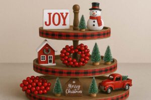 3 Tier Tray Christmas Decor Ideas