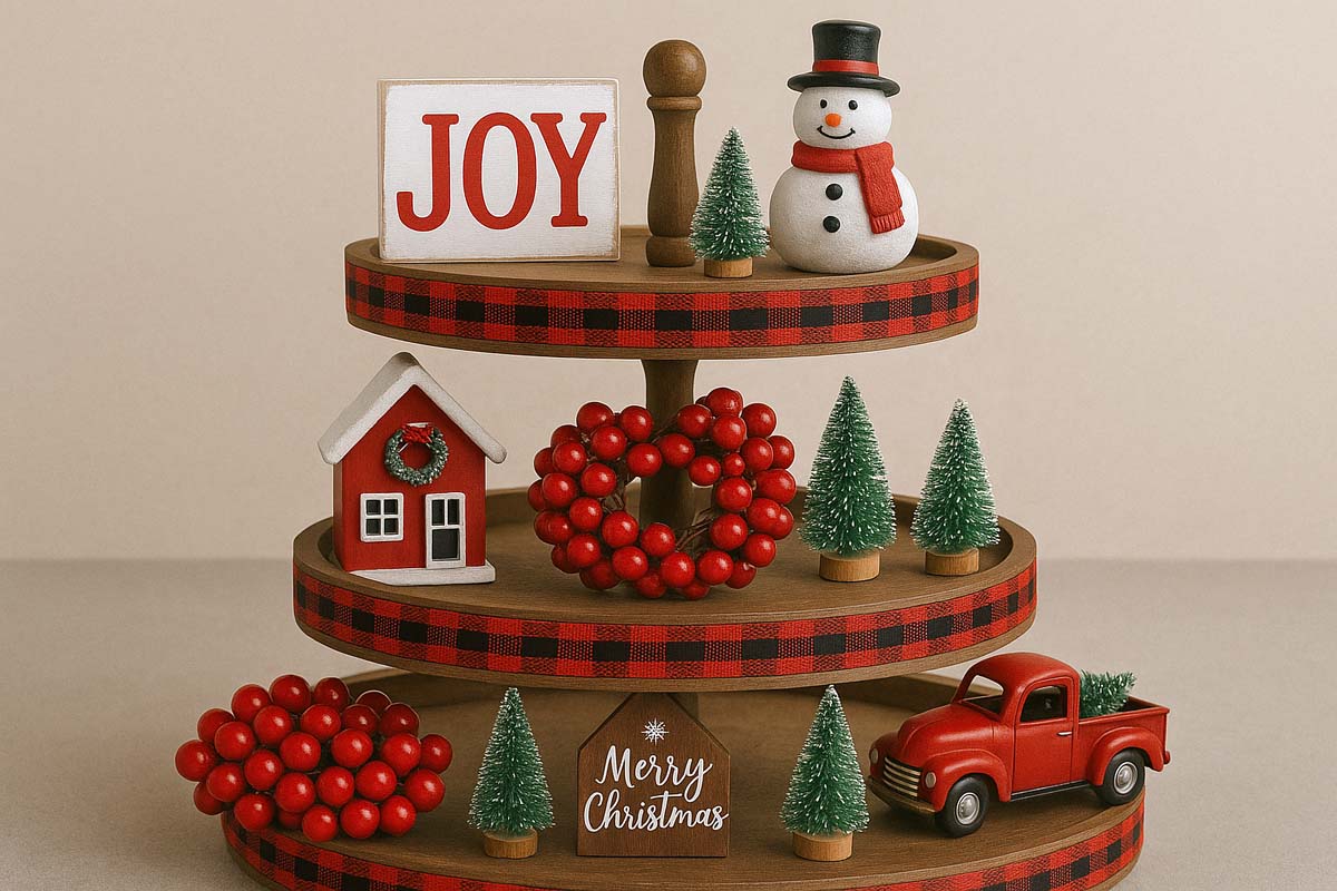 3 Tier Tray Christmas Decor Ideas