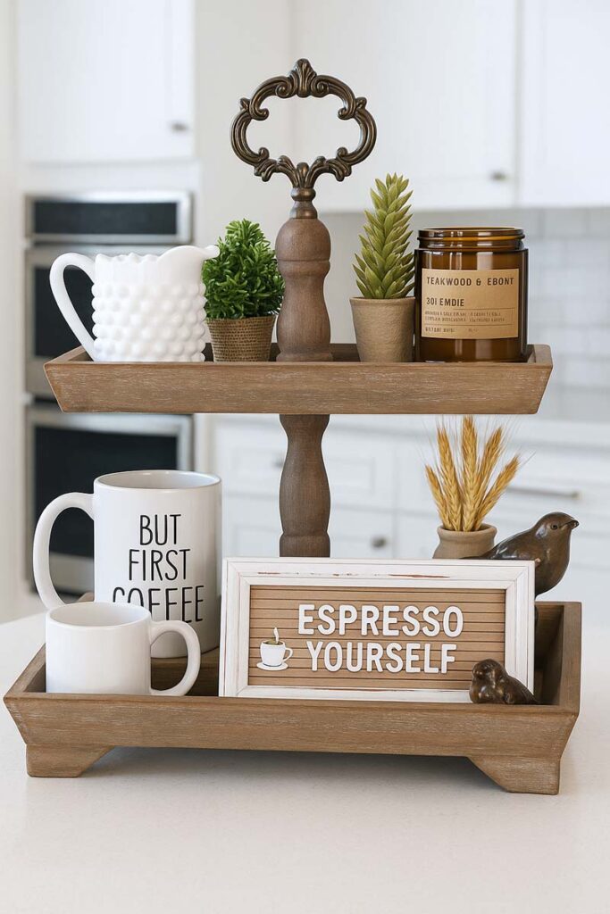 Felt Creative Home Goods Two Tier Tray Design and Styling Idea
