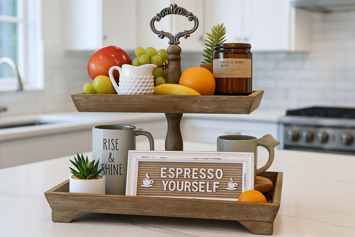 Felt Creative Home Goods Two Tier Tray Stand