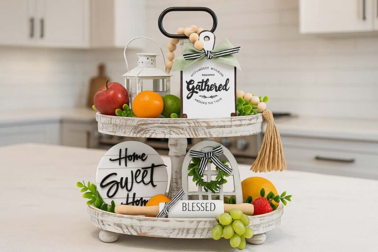 Houmury Two Tier Tray Stand
