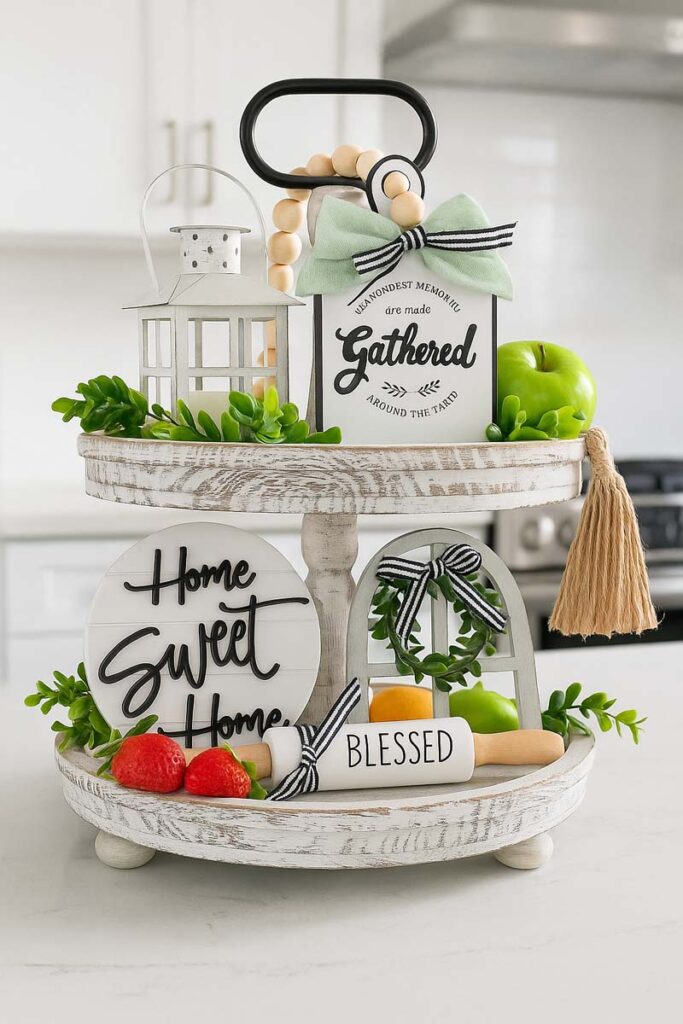 Houmury Two Tier Tray Stand Design and Styling Idea