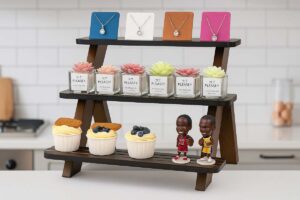 WHEARTED 3 Tier Wooden Display Stand
