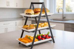 YHOSSEUN 3 Tier Ceramic Serving Tray Stand