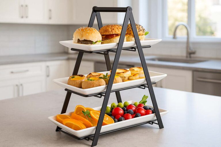 YHOSSEUN 3 Tier Ceramic Serving Tray Stand