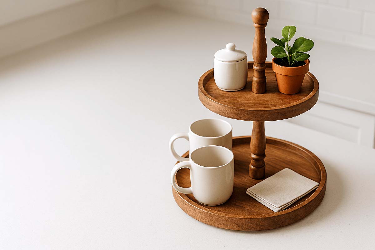 2 tier round tray