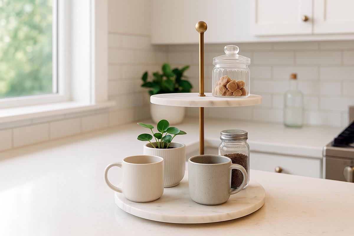 2 tier marble tray