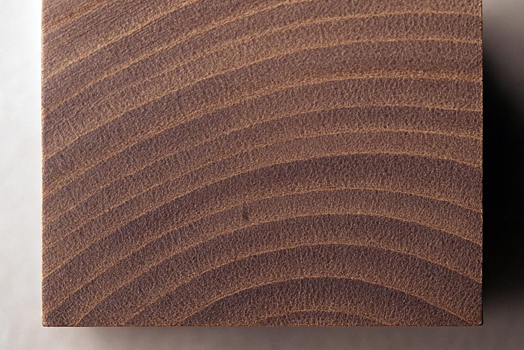 Close-up of walnut end grain showing medium pores and subtle rays.