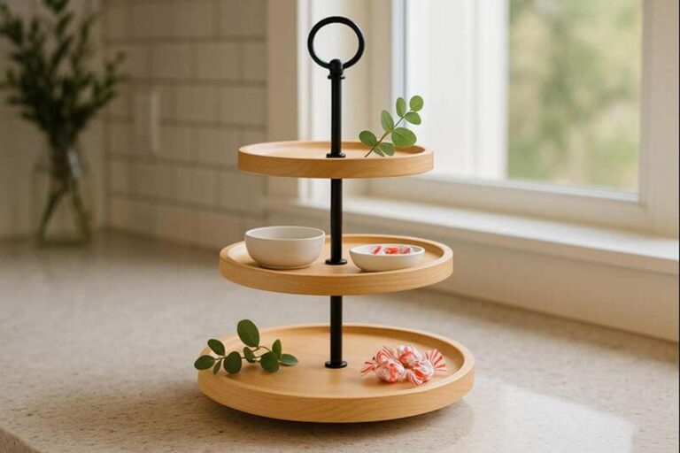 3 tier wood serving tray