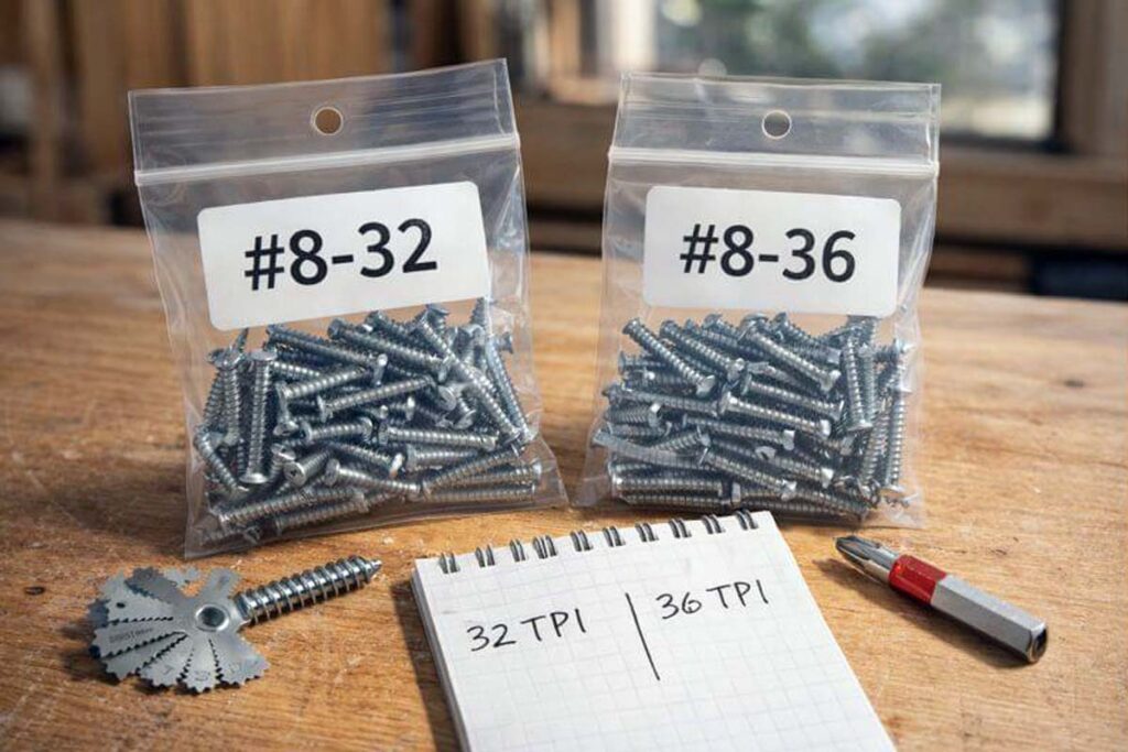 thread pitch comparison for machine screws