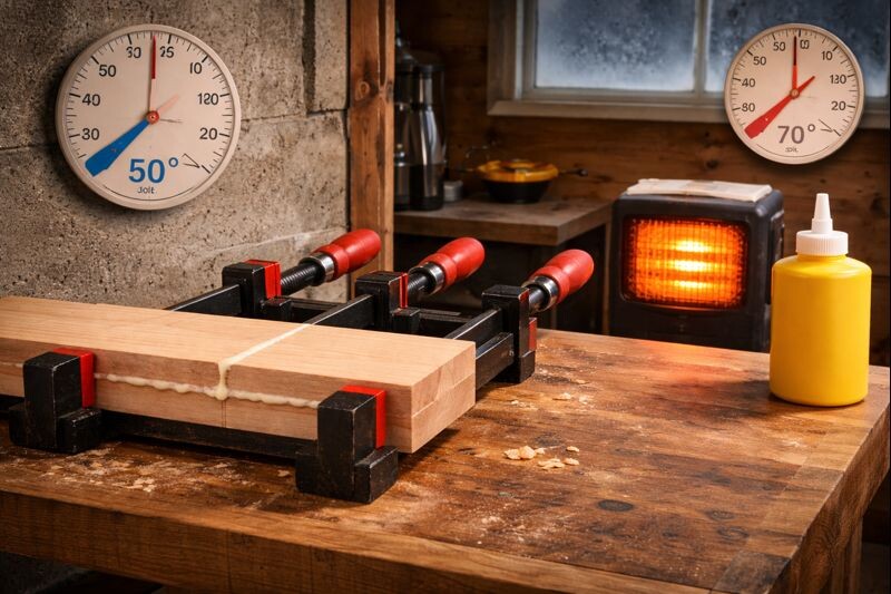 clamped joint shown with cold and warm temperature cues