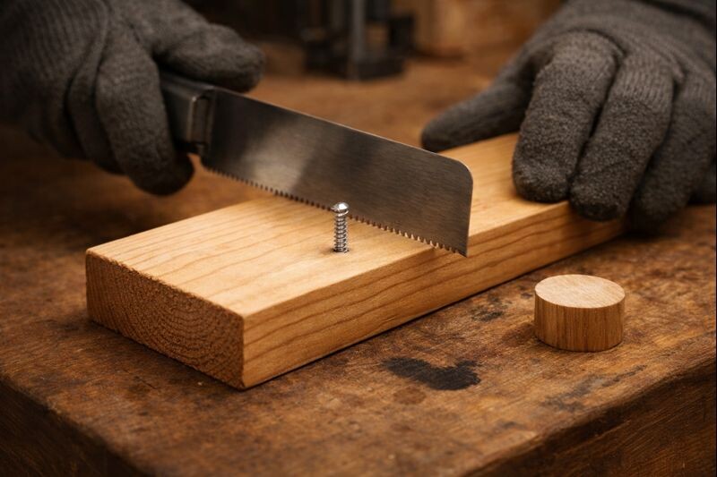 Cover Screws Sticking Out of Wood