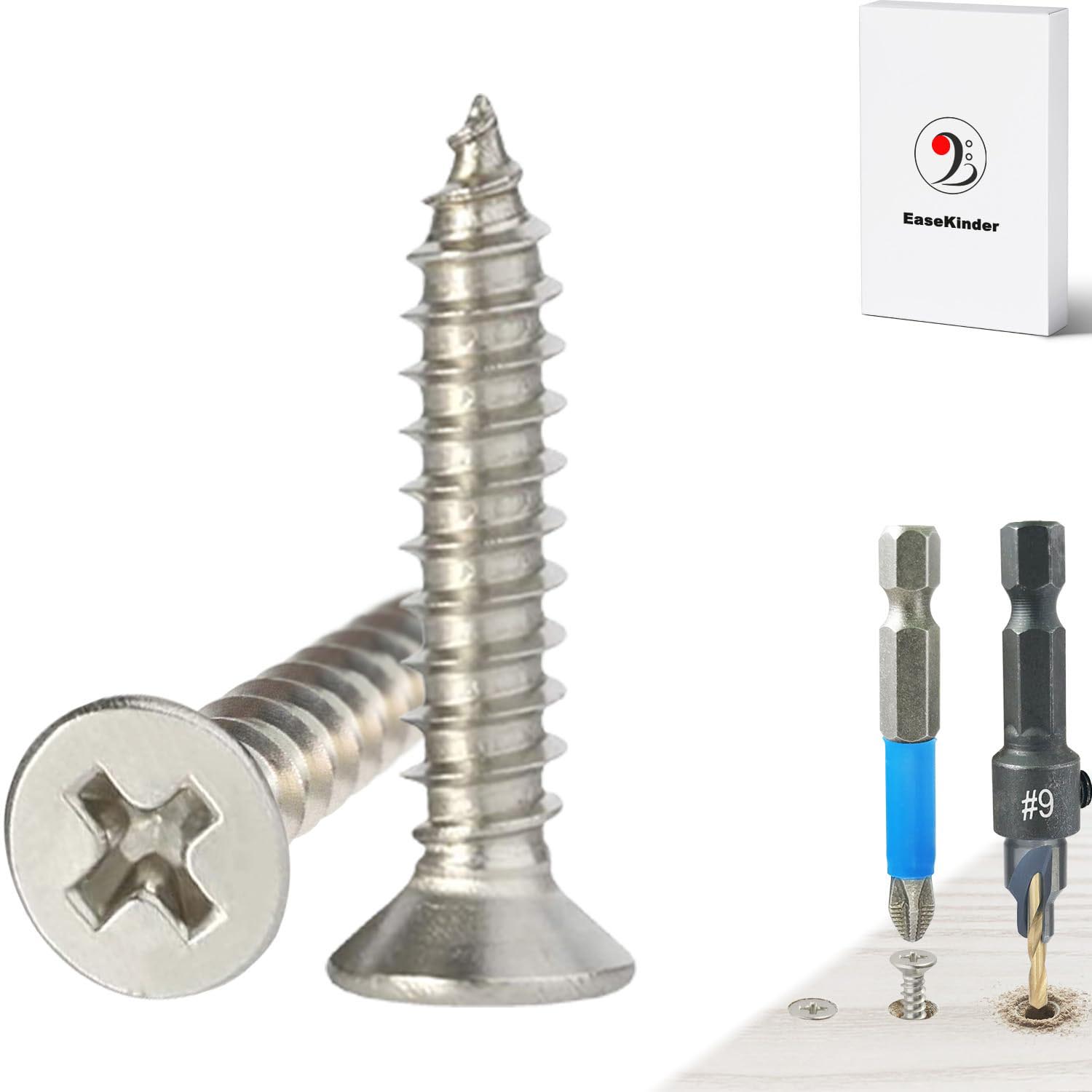 EaseKinder 120PCS Flat Head Phillips Screws