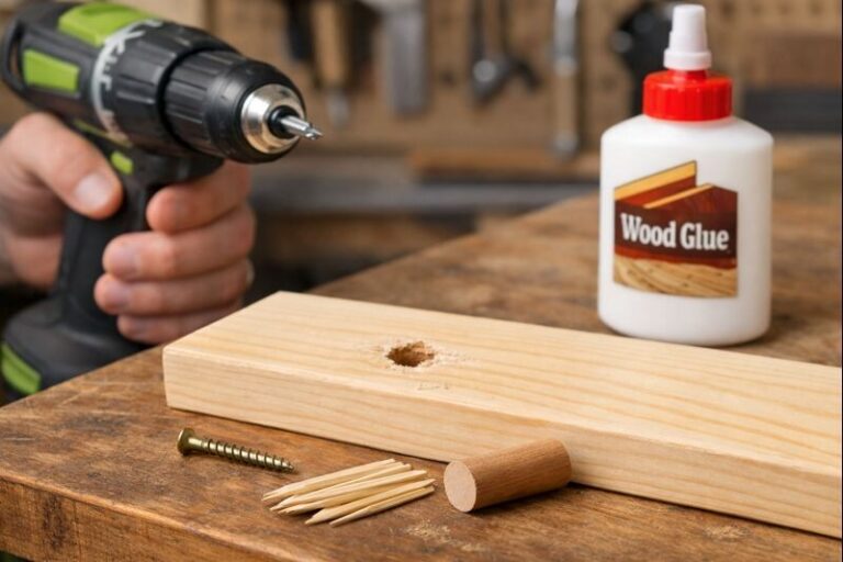 Fix loose screws in wood