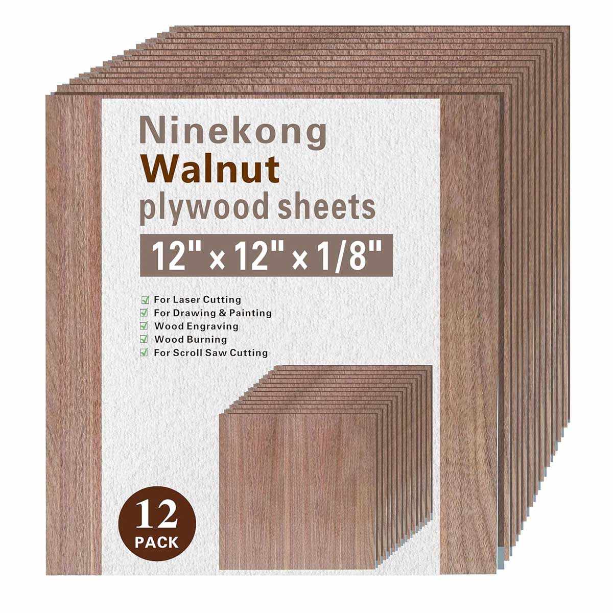 Ninekong 3mm Black Walnut Plywood Sheets