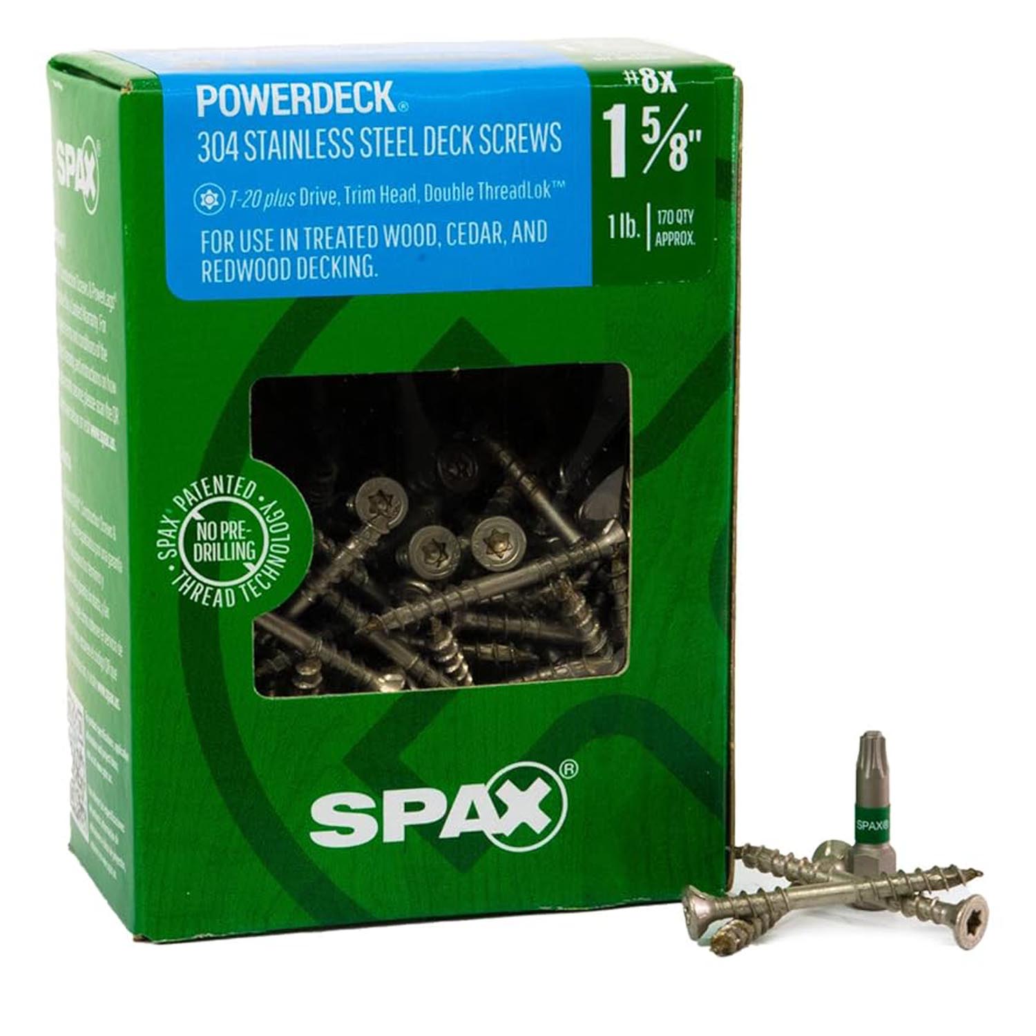 SPAX Exterior Trim Head Stainless Steel Wood Deck Screws