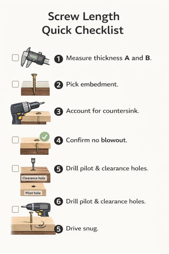 step by step checklist for choosing screw length