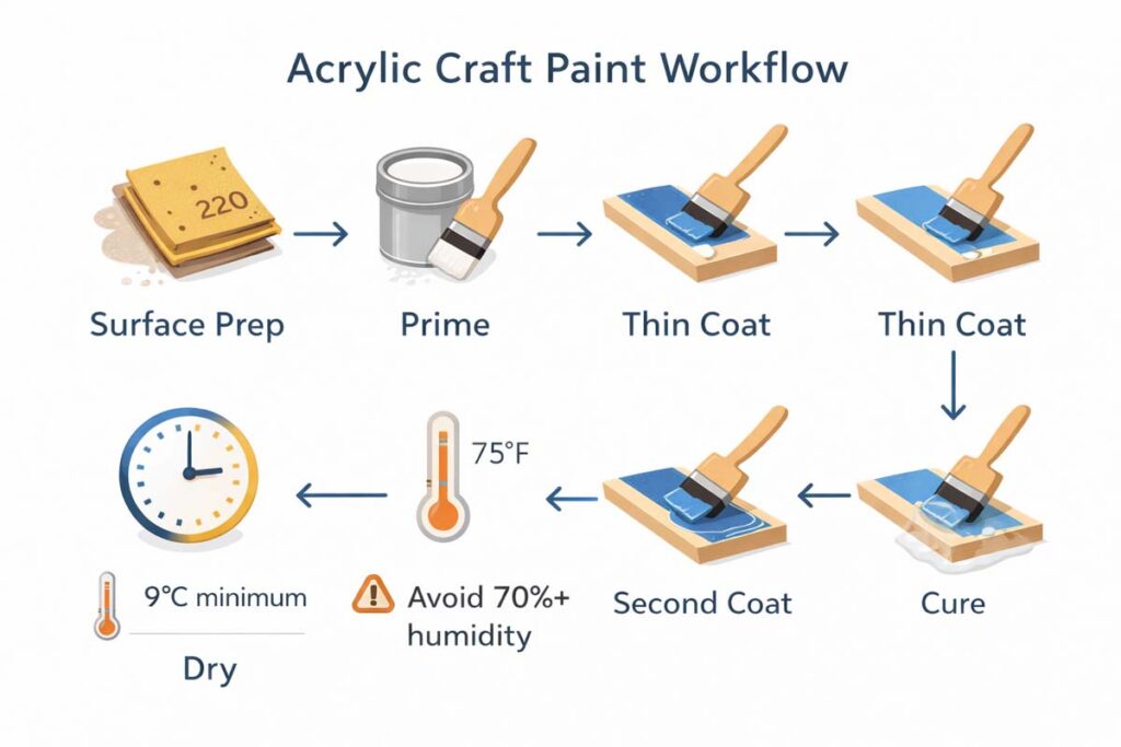 infographic showing prep coats drying cure and sealing steps