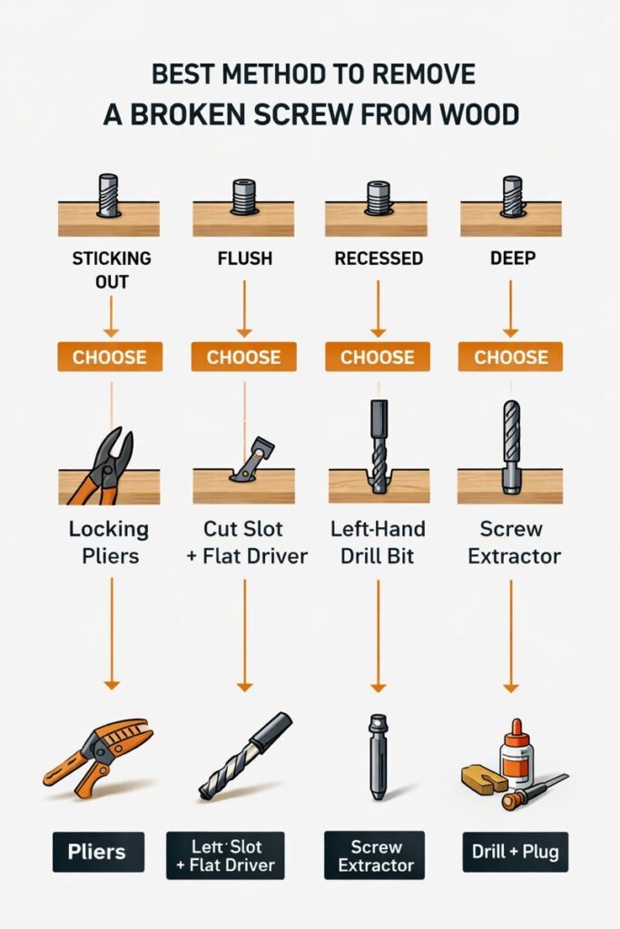 choosing the best screw removal method chart