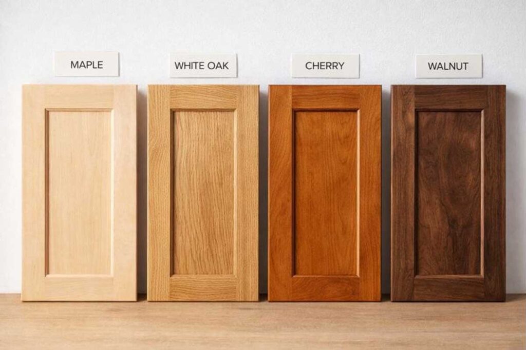 cabinet door finish samples in consistent lighting