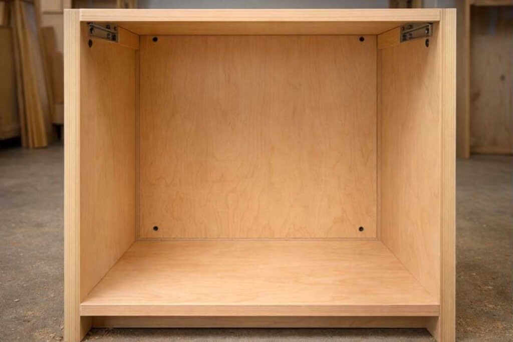 cabinet back panel set in groove