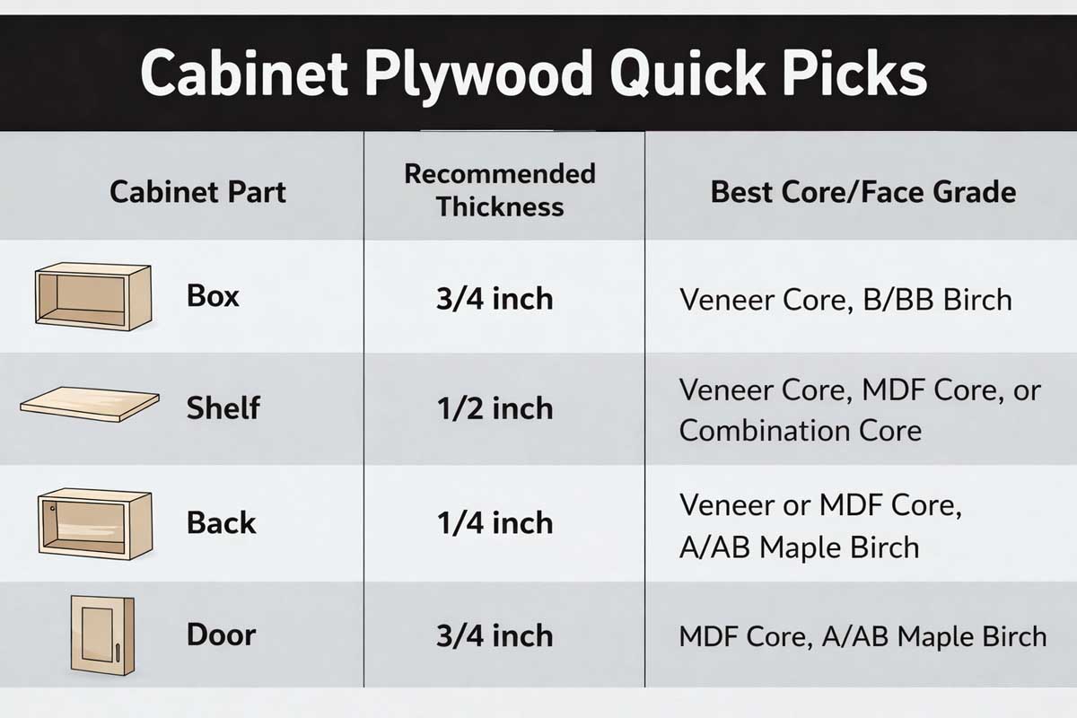 Best Plywood for Cabinets (2026): 8 Picks to Avoid Warp, Sag & Voids