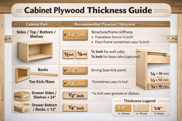 What Thickness Plywood for Cabinets: 7 Proven Sizes That Don’t Sag