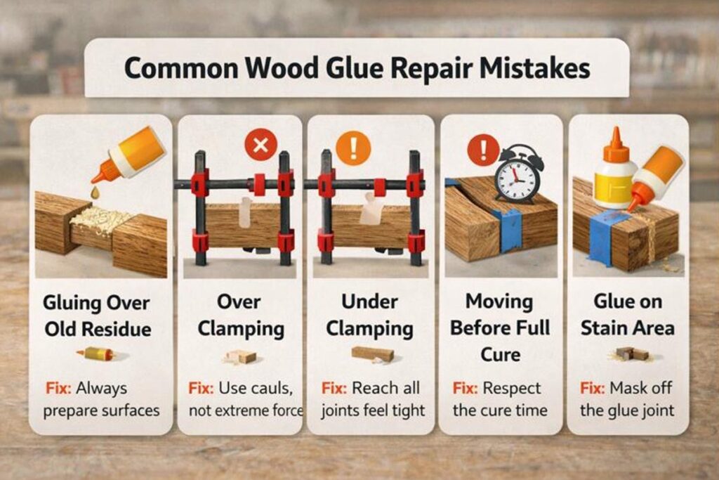 common reasons furniture glue repairs fail