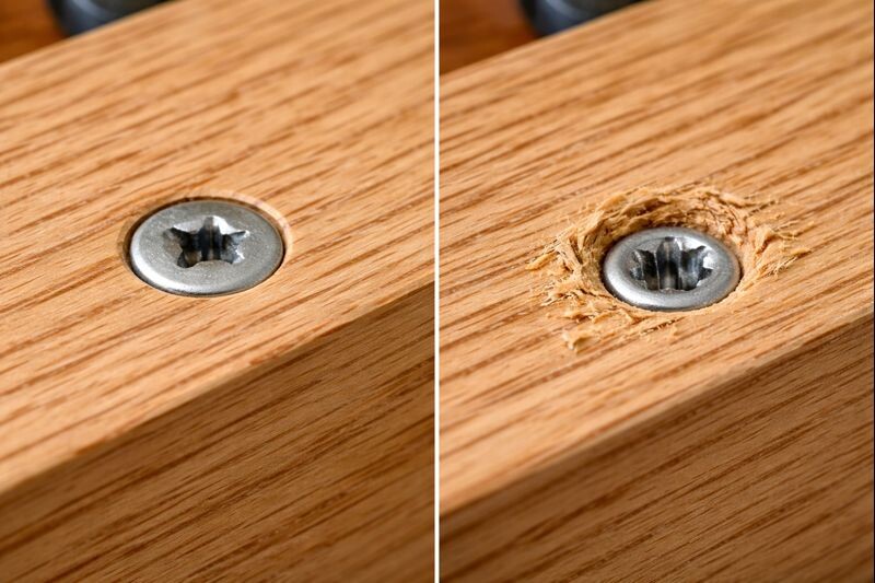 correct countersink versus over countersink in hardwood
