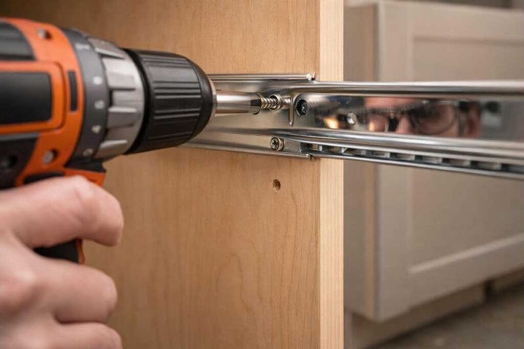 pre drilled pilot hole for drawer slide screw