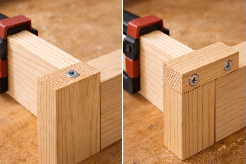 reinforced end grain joint using a cleat block