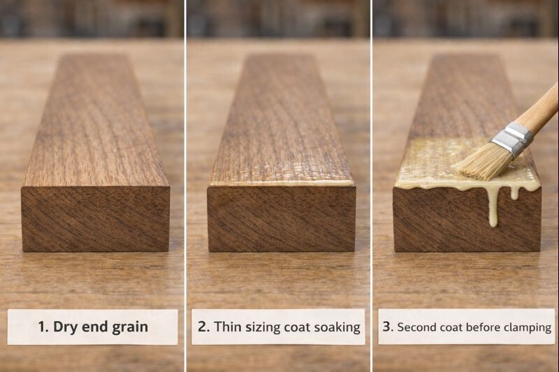 end grain sizing coat process