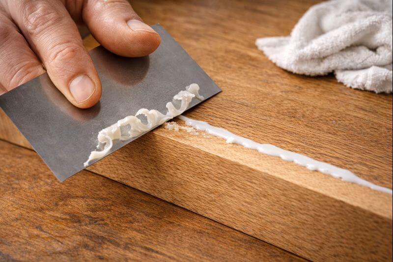 scraping gelled glue squeeze out cleanly