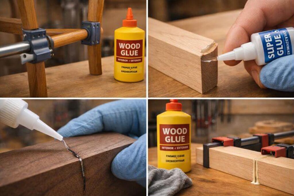 scraping dried glue line before sanding