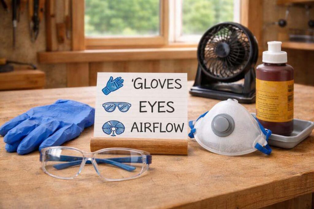 gloves glasses airflow for gluing
