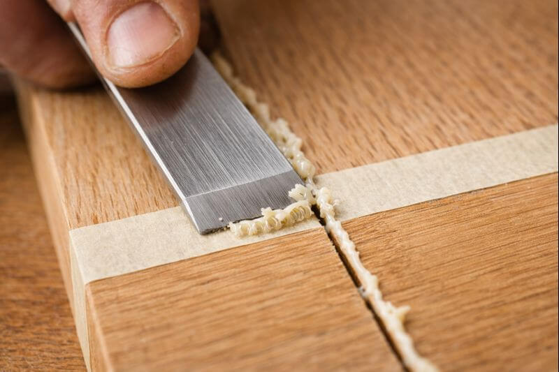 scraping dried glue squeeze out safely