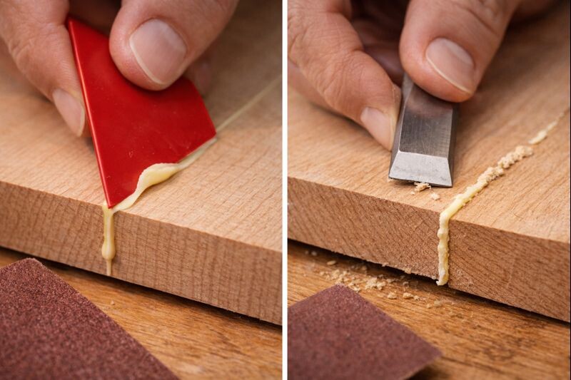 scraping glue squeeze out at the right time