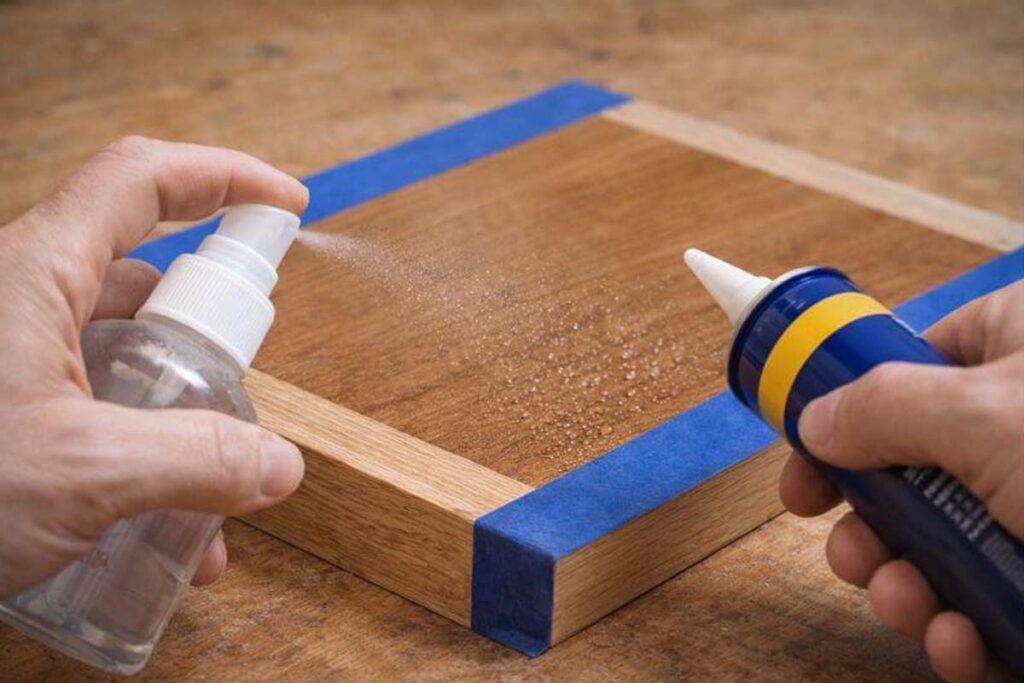 misting water before bonding sealed surfaces