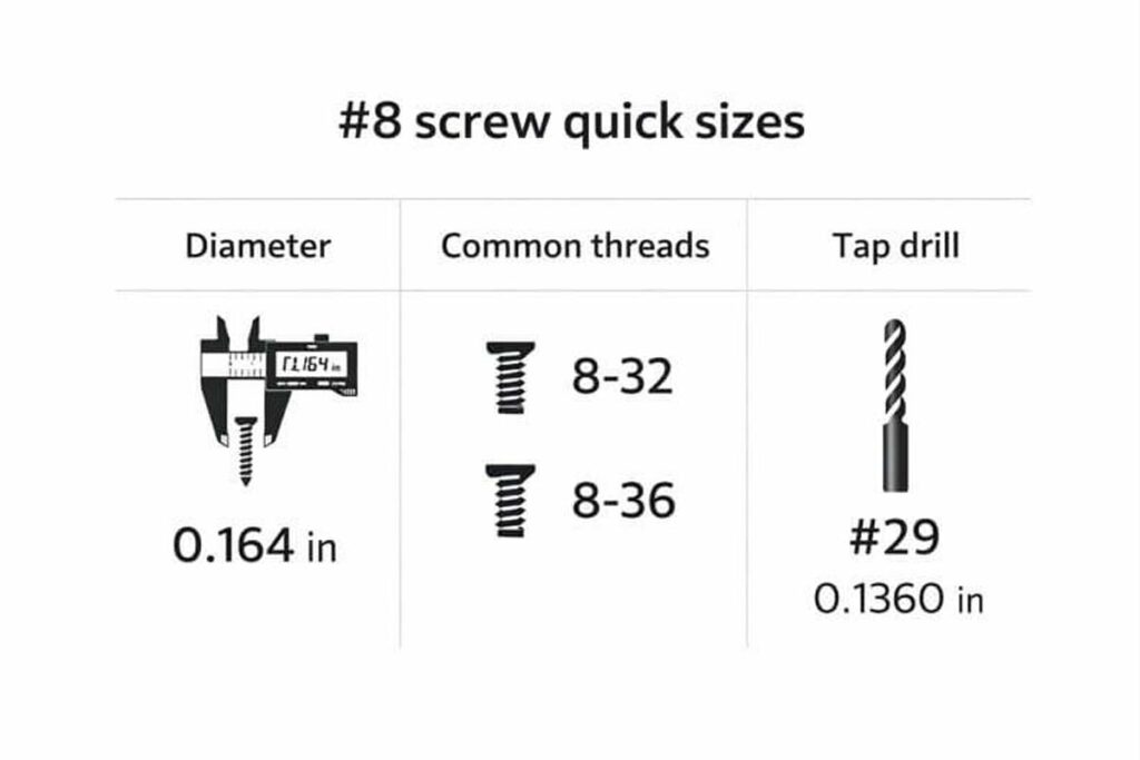 quick reference chart for diameter pitch and tap drill