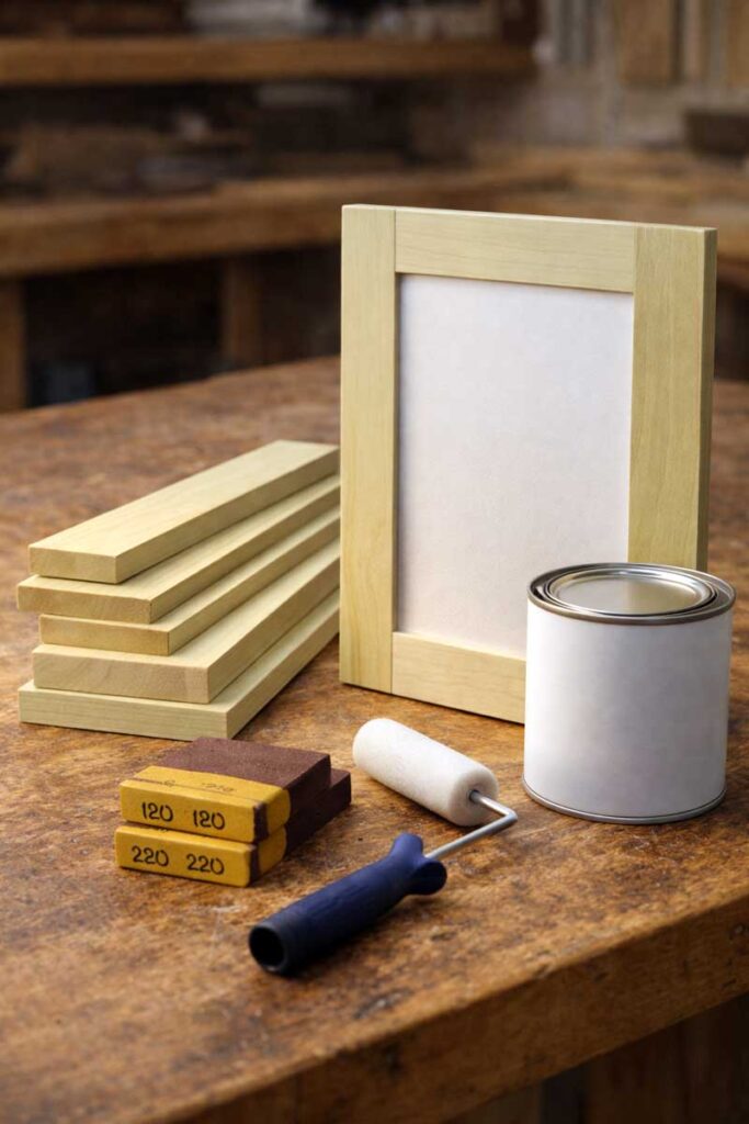 poplar frame and mdf panel set up for painting