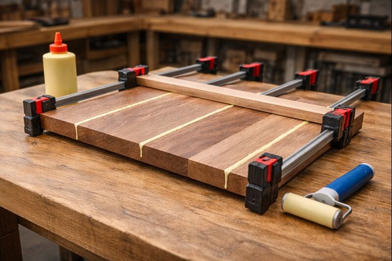 clamped panel with clean squeeze out