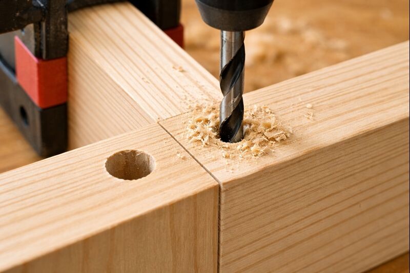 drilling pilot and clearance holes for clean screw joints