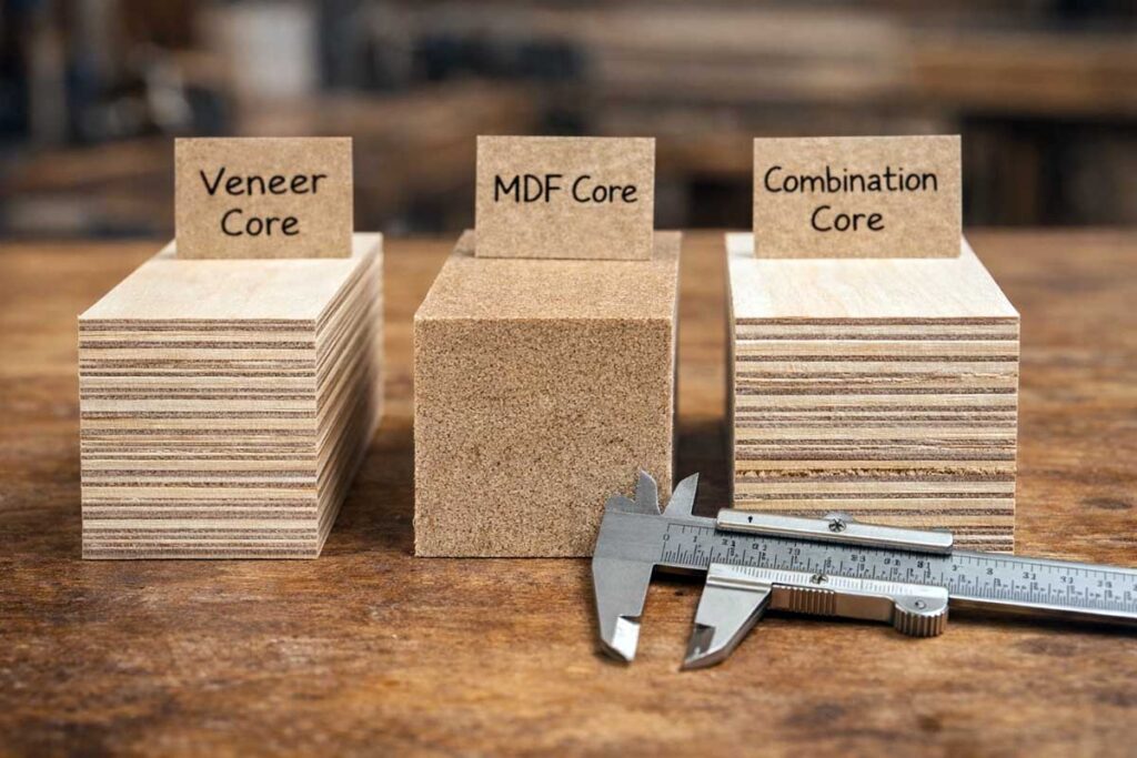 veneer core mdf core and combination core plywood edges